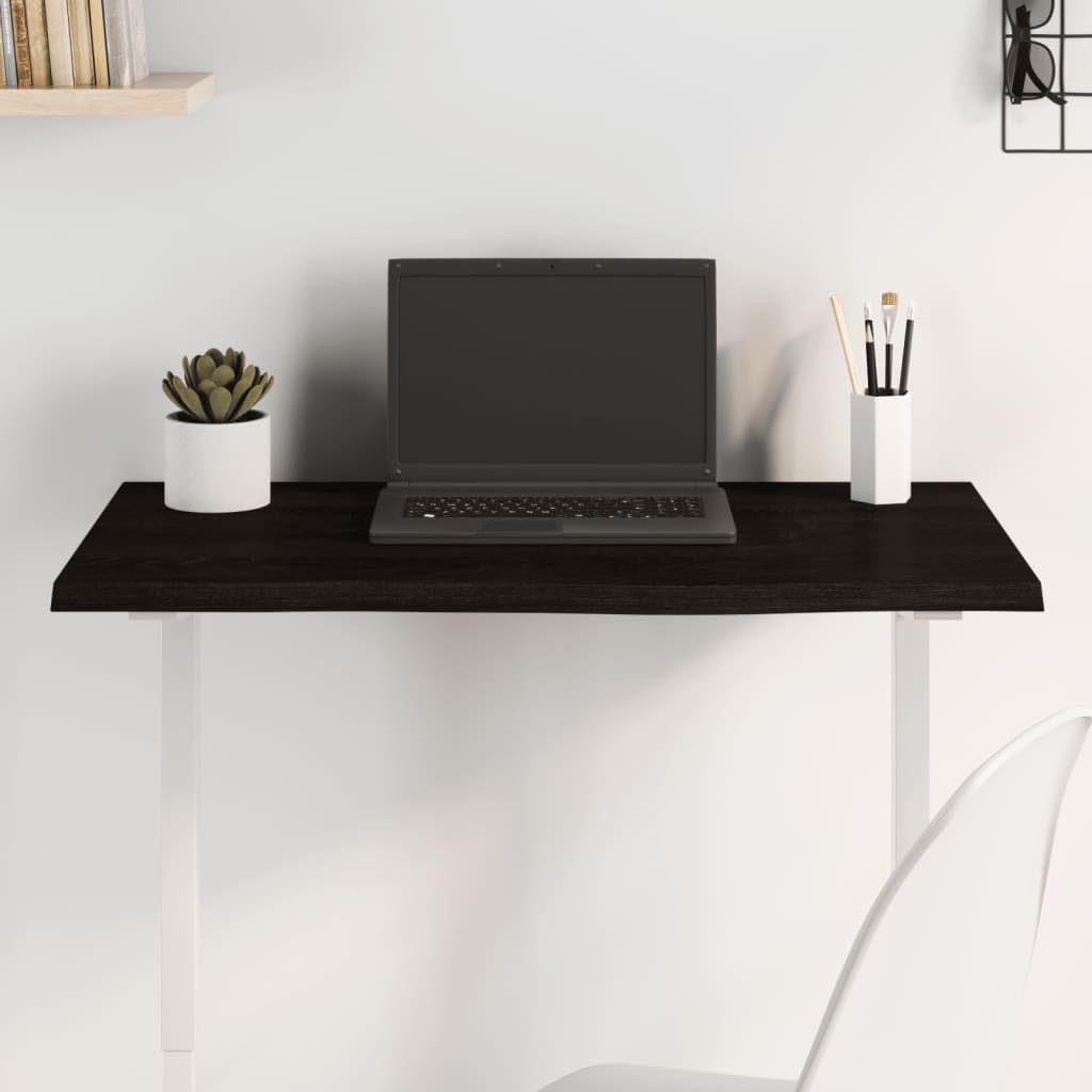 Tablero de mesa en roble macizo marrón oscuro de 80x50 cm para escritorios elegantes
