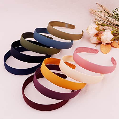 Wecoe 10Pcs Plastic Headbands With Teeth 1Inch Wide Comb Headbands Thin Headbands For Women Non Slip Fashion Comfortable Hair Bands Cute Colorful Girls Headbands Short Hair Accessories For Women Girls #TOP6