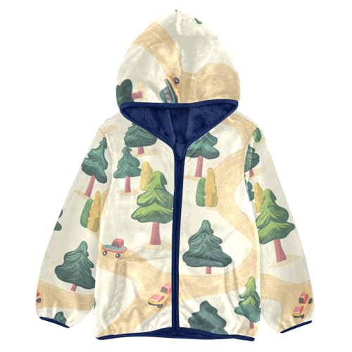 Road Girls Fleece Jacket Girls Fall Jacket Girls Zip Up Hoodie Girls Sherpa Jacket 2-10T