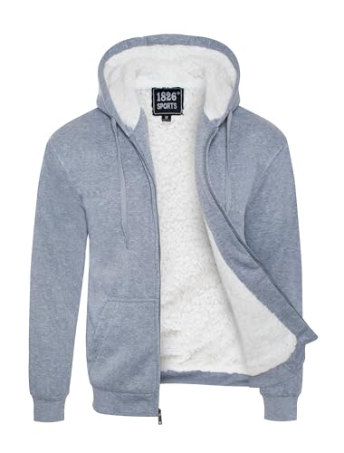 1826 Men's Ultra Soft Sherpa Lined Hoodie - Full Zip Fleece Lining