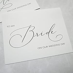 Set of 2 Wedding Day Cards with Shimmer Envelopes, To My Bride on our Wedding Day Card, To My Groom on our Wedding Day Card Set of 2 Wedding Day Cards with Shimmer Envelopes To My Bride on our Wedding Day Card To My Groom on our Wedding Day Card