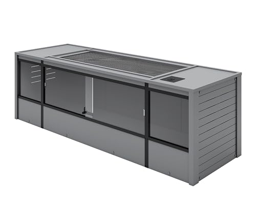 Image of New Age Pet ECOFLEX 72 inch Wide Large Reptile Habitat, Mojave Lounge for Snakes, Tortoises & Lizards in Maple, Black & Grey, Easy Assembly, Sliding Glass Doors & Mesh Top