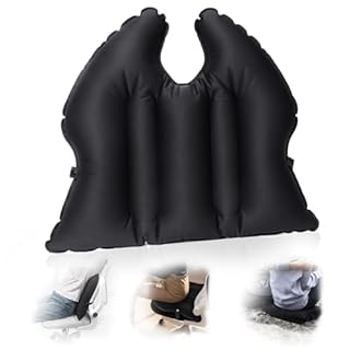 Inflatable Seat Cushion, Lumbar Support Pillow for Office Chair, Portable Outdoor Camping air Cushion,Car Lumbar Support, Lightweight, Waterproof, Essential for Home, Office and Travel, Black