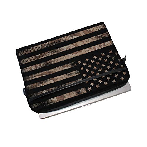 Mrmian American Usa Flag With Desert Camouflage Laptop Case Bag Sleeve Portable/Crossbody Messenger Briefcase Convertible W/Strap Pocket For Macbook Air/Pro Surface Dell Asus Hp Lenovo 15-15.4 Inch #TOP3