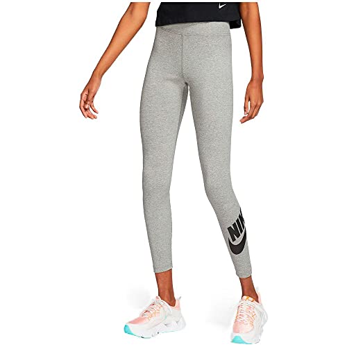 Nike W NSW Legasee Lgng HW Futura Sport Trousers - Dark Grey Heather/(Black), X-Small