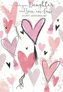 Daughter & Son-in-law Anniversary Card - Couple Wedding Anniversary SIMON ELVIN 7.5" x 5.25" (c50E)