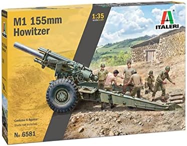 Italeri 6581S 1:35 M1 155mm Howitzer mit Crew, Modellbau, Bausatz 