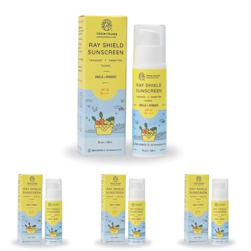 Image of Little Rituals Baby Sunscreen for Kids 0-15 Yrs SPF 50 PA++++ Organic & Natural Lotion, UVA UVB IR, Blue Light, Wifi Radiation, Protection, Hypoallergenic, SWISS Tech, Daily Use Sunblock - 30gm