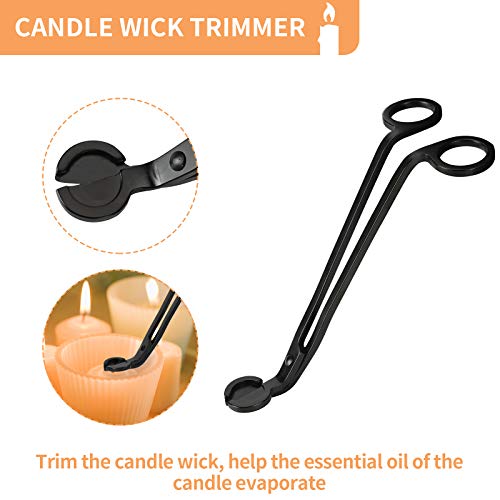 4 In 1 Candle Accessory Set, Candle Wick Trimmer, Candle Wick Dipper, Candle Snuffer With Storage Bag, Gift Package For Candle & Aromatherapy Lovers, Black #TOP3