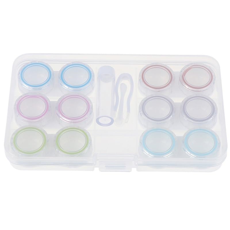 YZWHKJ Portalentillas,Estuche Lentillas Estuche Transparente for Lentes de Contacto, Unisex, Sencillo, for el Cuidado de los Ojos, Organizador, 6 Cajas, a Prueba de Fugas, portátil, 5 Unidades