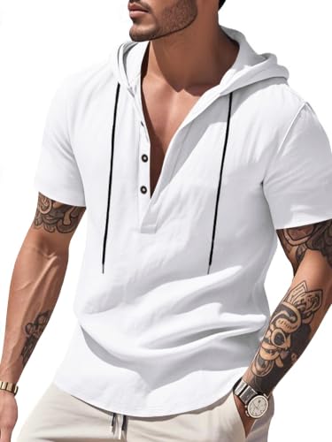 Image of Noble Monk Men's Hoodie Neck Polo T-Shirt | Half Sleeve | Regular Fit | Casual Wear for Men