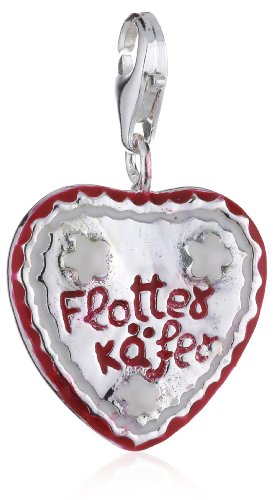 Preisvergleich Produktbild Pasionista Unisex-Anhänger Herz Flotter Käfer 925 Sterling Silber 607023