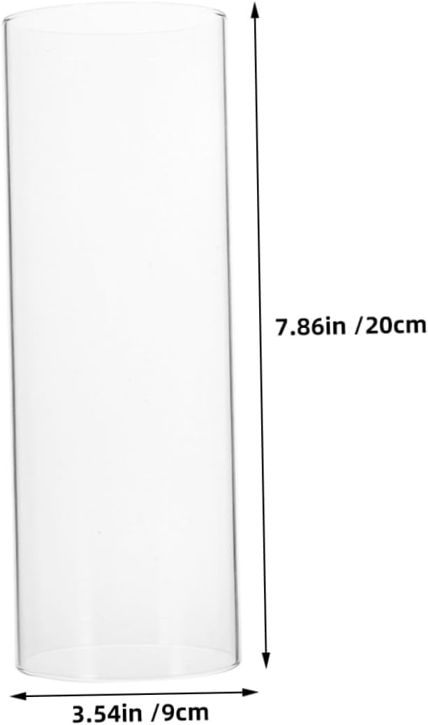 Cylindrical Glass Candle Holder Sleeve Windproof Decorative Shade for Tealight Candles Borosilicate Glass Suitable for Home Decor and Desktop Lighting