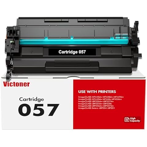 057 Black Toner Cartridge 1-Pack: Compatible Replacement for Canon 057 Toner Cartridge for Canon i-SENSYS LBP226dw i-SENSYS 227dw i-SENSYS MF445 i-SENSYS MF448dw i-SENSYS 449dw Printer Cover