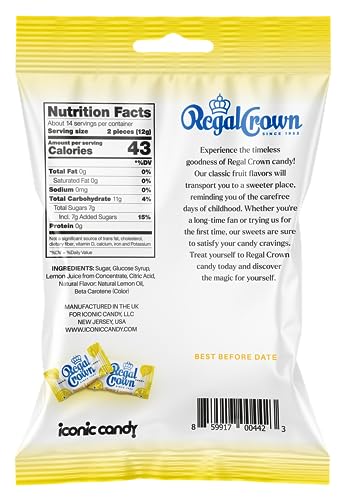 Regal Crown | Sour Lemon Hard Candy | 6.25 oz Peg Bag - image 2