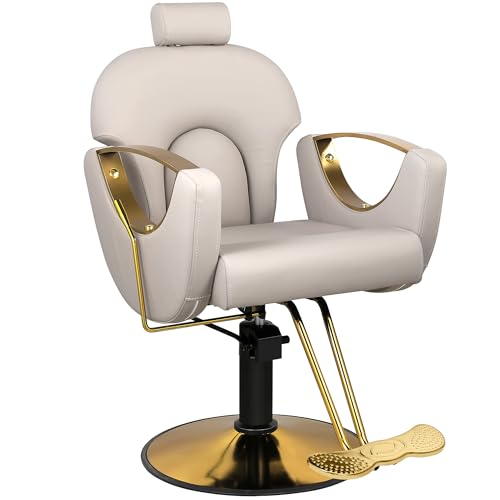 Tythical Salon Chair for Hair Stylist, Reclining Barber Styling Chair