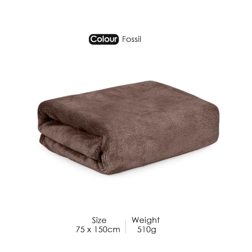 Image of HOUSSE Premium Microfiber Bath Towel - Extra Large 75x150cm Quick Dry Towels for Women Men & Kids | Super Soft Plush 550 GSM | Ultra Absorbent for Home Swimming Sports & Travel (Fossil)