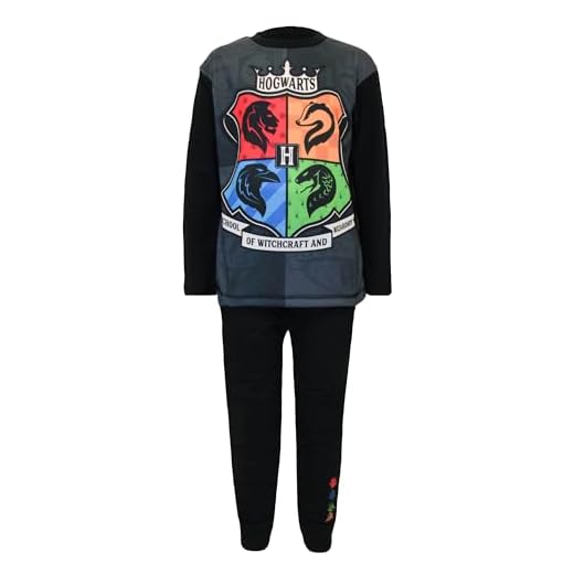 Harry Potter - Pijama de manga larga para niño, pijama, negro, 5-12 años, Negro , 5-6 Años