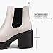 firelli Women Fashion Chelsea Boots Platform Boots Classic Ankle Booties (7,Cream)