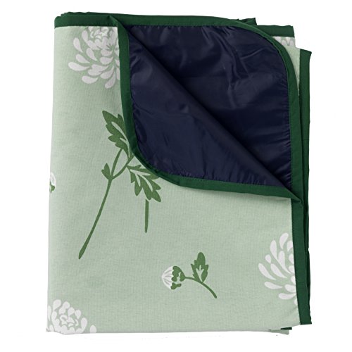 Manta de picnic de flores - 180 x 140 cm - color verde -