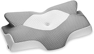 Elviros Cervical Contour Memory Foam Pillow Case Replaceable Pillow Cover (Blue, Pillowcase Only)