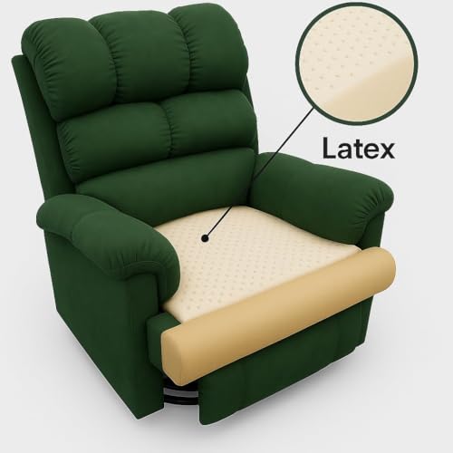 Image of Solis Royale 1 Seater Recliner Sofa Chair | Manual Recliner Lounge Sofa Chairs for Relaxing | Comfortable Cushioned | Living Room Bedroom Home, Office (Luxe-Nap - Green, Luxe-Nap - Fabric)