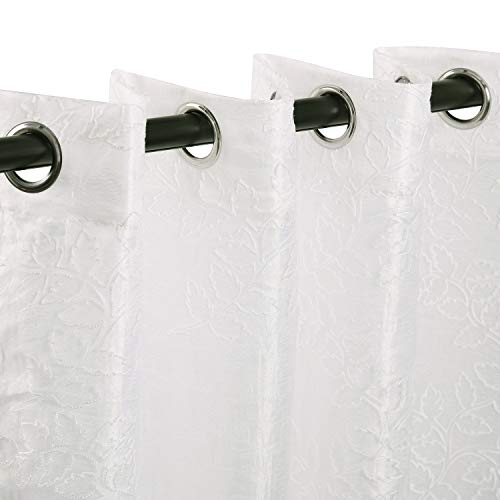Superior Venetian Damask Jacquard Curtains, Window Accent, Perfect For Family Room Or Bedroom, Vintage, Traditional, Classic With Rod Pockets Or Grommets, Curtain Set Of 2 Panels, 52" X 96", Nickel #TOP1