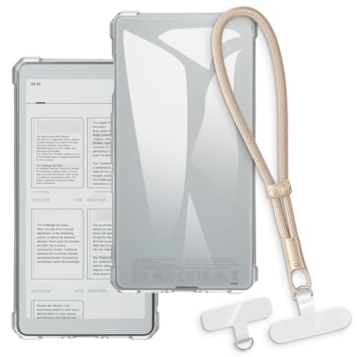 OAGELIM 2-in-1�ی�P�[�X�ƃ��X�g�X�g���b�v Viwoods AiPaper Reader C 6.13 2025 �Ƃ̌݊������� ���O���\�ȃ��j���[�h�t���d�b�J�o�[�A����~�ߕ����h�~�O���b�v�n���h�� (�N���A + �S�[���h)