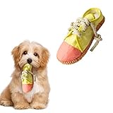 vocheer Dog Chew Toy, Dog Toys to Keep Them Busy Durable Teething Shoe Interactive Squeaky Puppy Toy,Small,Medium Breze, Machine Washable(Yellow)