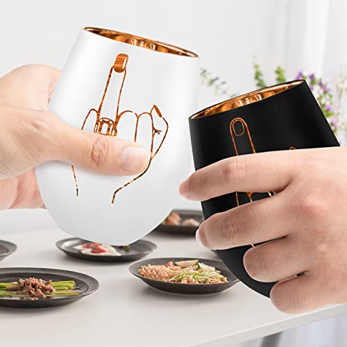 Xilaxila Engagement Gifts For Couples - Cool Bridal Shower Gifts - Wedding Gifts For Bride And Groom, His And Hers , Newlywed - Mr And Mrs Gifts， 18Oz Ring Finger Wine Glasses #TOP3