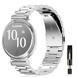 VanHooc Pasek kompatybilny z Garmin Lily 2, bransoletka ze stali nierdzewnej 14 mm, 14 mm, Stal nierdzewna, Bez klejnotu