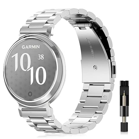 VanHooc Pasek kompatybilny z Garmin Lily 2, bransoletka ze stali nierdzewnej 14 mm, 14 mm, Stal nierdzewna, Bez klejnotu