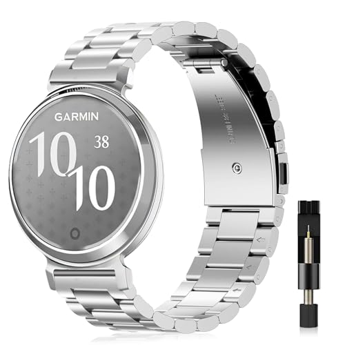 VanHooc Pasek kompatybilny z Garmin Lily 2, bransoletka ze stali nierdzewnej 14 mm, 14 mm, Stal nierdzewna, Bez klejnotu