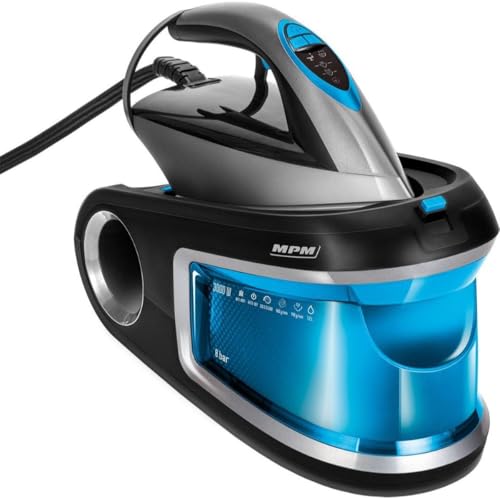MPM Plancha con generador de vapor - Plancha de vapor con 1.2l Depósito de agua desmontable - 3000W