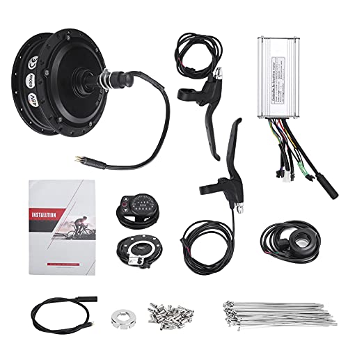 MasYosh Kit de Conversión de Bicicleta Eléctrica, Juego de Motor de Cubo sin Escobillas de 48V y 500W con Medidor de Pantalla, para Bicicleta Eléctrica DIY con Ruedas de 20 y 28 (Radios de 28