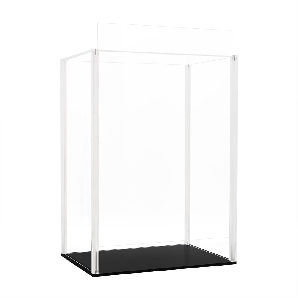 Odoria Teca Espositiva Acrilica Vetrina: 40 cm Alta Protettore Scatola Trasparente con Porta Scorrevole Spessa per Trofei e Figure Bambole Scala 1/6 Oggetti da Collezione Montaggio Richiesto