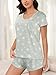 YIJIU 4 Piece Womens Pajamas Set Summer Sleepwear Short Sleeve 2 Pack Soft Pjs Loungewear Set Fashion Nightwear,Pink Gray,XXL