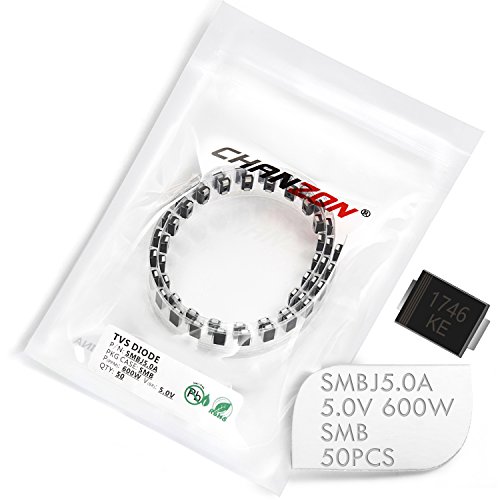 (Pack Of 50 Pieces) Chanzon Smd Tvs Diodes Smbj5.0A Smbj5.0 600W 5V Smb (Do-214Aa) Unidirectional Channel 600 Watt 5 Volt #TOP10