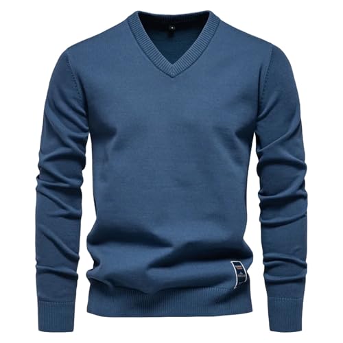 V Neck Warm Sweater Mens Autumn Winter Wool Pullover Fashion Casual Comfortable Streetwear