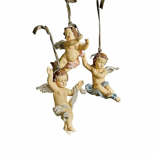 Loberon Anhänger 3er Set Jade, Engelchen mit Vintage-Charakter, von...