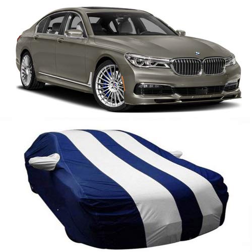 MADAFIYA Royals Choice All Weather Car Cover for BMW Alpina B7 Dustproof,Water Resistant, Snowproof UV Protection Windproof Outdoor Full car Cover, Triple Stitched Elastic Grip - White