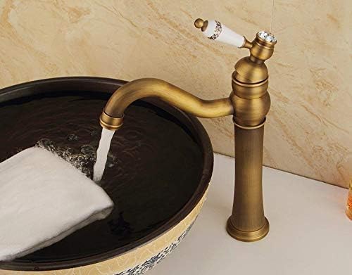Robinet de lavabo avec poignée en céramique sculptée rétro