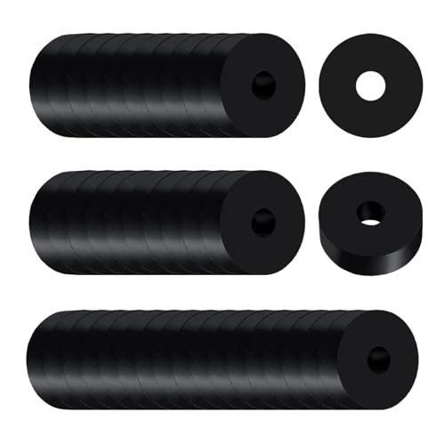 50 Pcs Rubber Washers 3/4 Inch OD X 1/4 Inch ID X 1/4 Inch Thickness Black Round Rubber for Household Faucets Household Appliances Washers Flat Washers