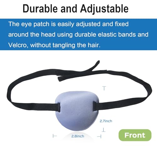 Image of Eye Patches 3D Adjustable for Left or Right Eye, Cover for Amblyopia Lazy Eye, Cosplay and Pirate Costume 2 PCS(Soft Pink,Light Purple)