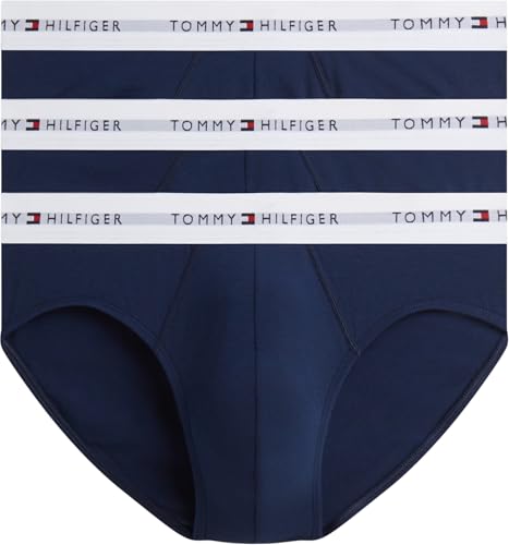Tommy Hilfiger Men 3P Brief UM0UM03875 Brief, RED (Carbon Navy/Carbon Navy/Carbon Navy), S – Ansicht 1