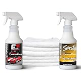 TopCoat F11 Classic Maintenance Kit with 16 oz F11 Polish & Sealer, 16 oz Spritz Quick Detailer/Waterless Car Wash Spray, and 6 Microfiber Towels - For Cars, Motorcycles, RVs, Trucks and More