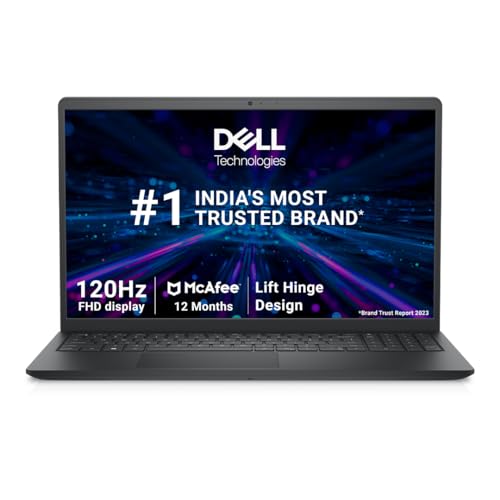 Dell Inspiron 3535 Laptop, AMD 7 Series Ryzen5 R5-7520U/ 8GB LP DDR5/ 1TB SSD/ 15.6″ (39.62cm) FHD AG 120Hz 250 nits Display/Carbon Black/Win 11 + MSO’21/15 Month McAfee/ 1.63kg