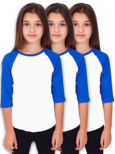 Image of Hat and Beyond Kids Raglan Jersey Child Toddler Youth Uniforms 3 /4 Sleeves T Shirts