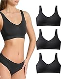 Risalti Sujetador Sin Aros Hombro Ancho 3 Pzs - Bralette Mujer en Microfibra, Top Bra Sin Costura y Etiquetas, Ropa Interior más Suaves Que el Sujetador Deportivo, Elástico - Made in Italy