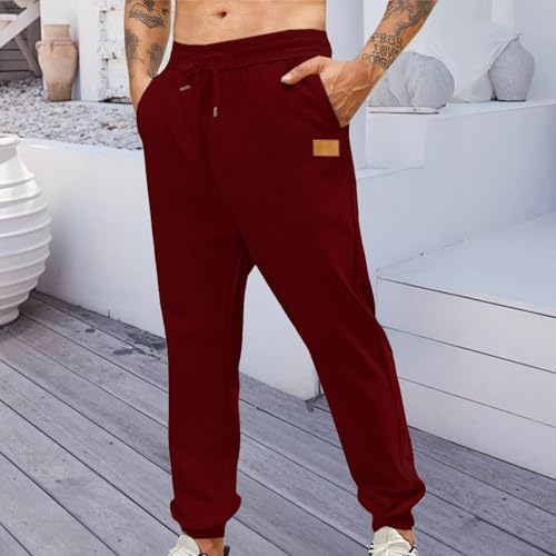 Men's Sweatpants Fleece Lined Track Pants Elastic Waist Drawstring Jogger Pants Outdoor Loose Tapered Active Trousers2
